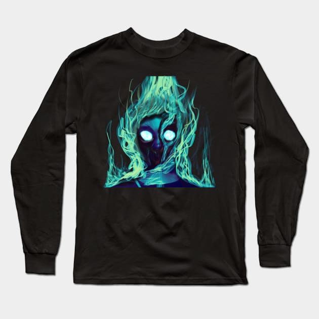 Ghost shadow green Long Sleeve T-Shirt by Interium